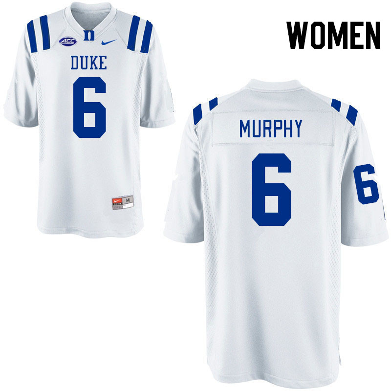 Women #6 Maalik Murphy Duke Blue Devils College Football Jerseys Stitched-White